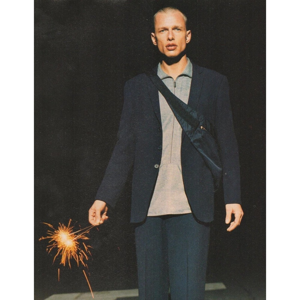 Vintage 1999 Emporio Armani Print Ad Designer Menswear Fashion Runway Y2K Decor